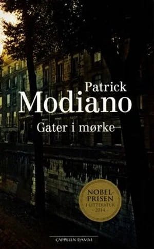 Omslag: "Gater i mørke" av Patrick Modiano